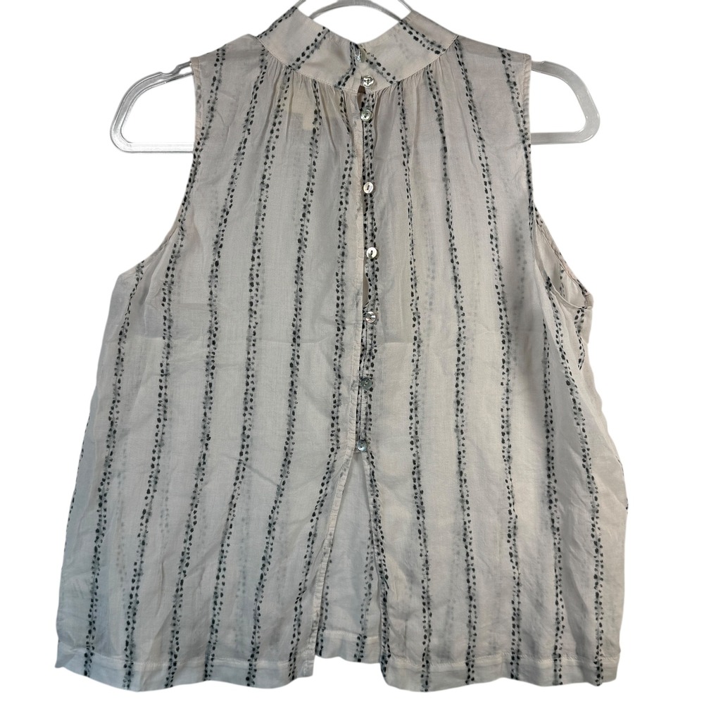 Cloth & Stone Sheer Rayon Button-Down Top Sz S Lightweight Coastal‎ Cottagecore - Picture 2 of 8